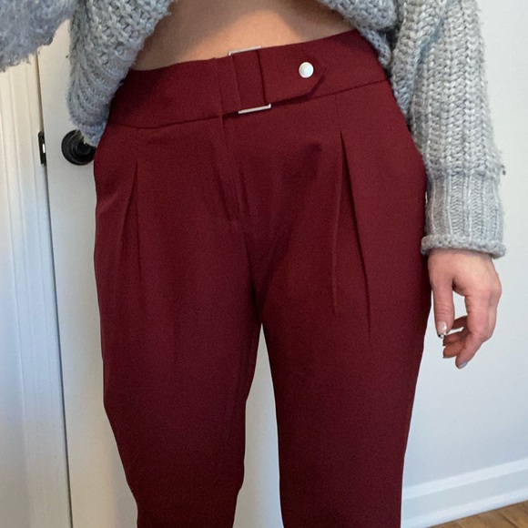 Maroon trouser pant high rise - Picture 3 of 6